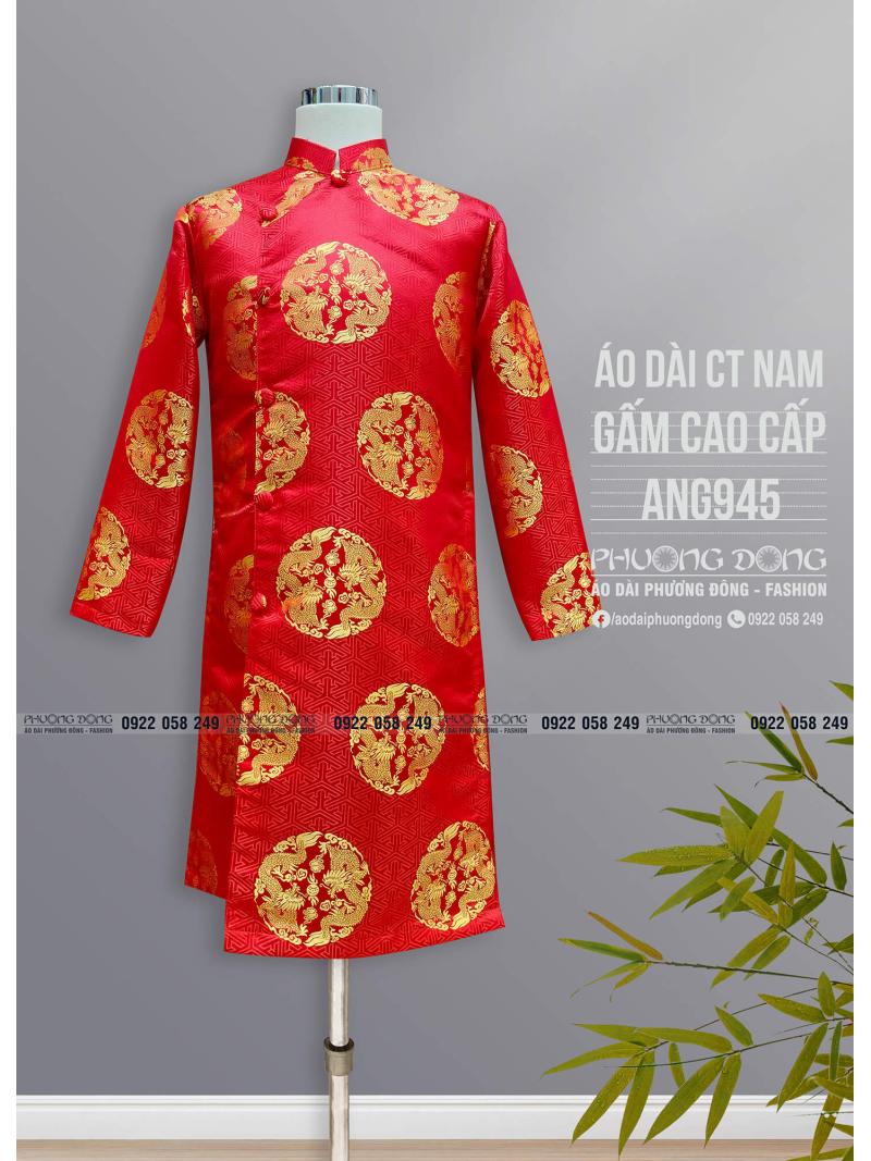 Áo Dài Cách Tân Nam Gấm Cao Cấp ANGC945